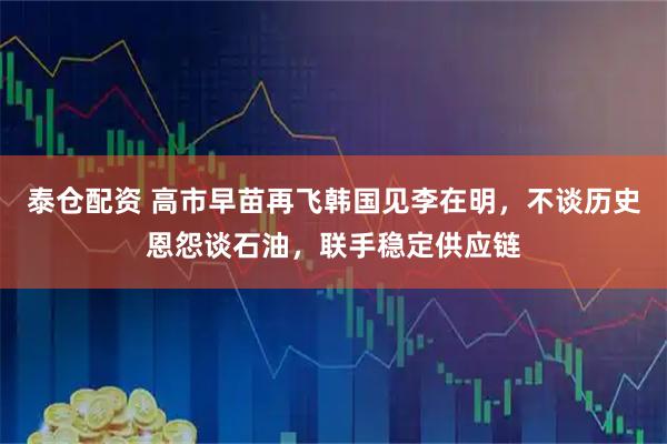 泰仓配资 高市早苗再飞韩国见李在明，不谈历史恩怨谈石油，联手稳定供应链